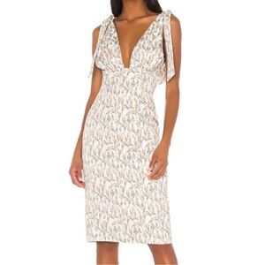 Song of Style Revolve XS Odette Mini Dress Tulips Floral cream gold mint